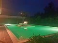 Swimming pool night Royalty Free Stock Photo