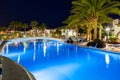 Swimming pool at night Royalty Free Stock Photo