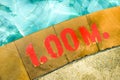 Swimming pool with Number 1.00 on ground at hotel Royalty Free Stock Photo