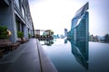Pathum Wan,Bangkok,Thailand on March 16,2019:Beautiful landscape,showing swimming pool of The Okura Prestige Bangkok,CENTRAL EMBAS
