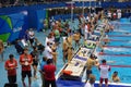 Swimming pool at Olympic Aquatics Stadium Royalty Free Stock Photo