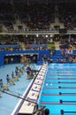 Swimming pool at Olympic Aquatics Stadium Royalty Free Stock Photo