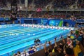 Swimming pool at Olympic Aquatics Stadium Royalty Free Stock Photo