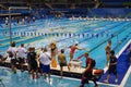 Swimming pool at Olympic Aquatics Stadium Royalty Free Stock Photo