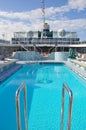Swimming pool onboard Crystal Serenity cruise ship open deck Royalty Free Stock Photo