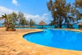 Swimming pool overlooking ocean Royalty Free Stock Photo