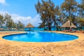 Swimming pool overlooking ocean Royalty Free Stock Photo