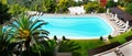 Swimming Pool, Palm Garden, Luxury Hotel Royalty Free Stock Photo