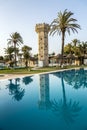 Swimming pool with palm trees Royalty Free Stock Photo