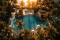 Swimming pool at tropical resort