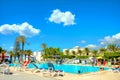 Swimming pool of resort hotel in Nabeul. Tunisia, North Africa