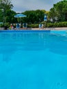 swimming pool in a resort , image taken in Porto recanati, macerata, marche, Italy