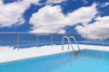 Swimming Pool on Roof with Chrome Swimming Pool Ladder . 3d Rendering