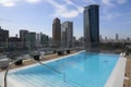 Swimming pool on the roof of a skyscraper