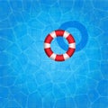 Swimming pool with rubber ring floating on it Royalty Free Stock Photo