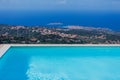 Swimming pool with sea view Royalty Free Stock Photo