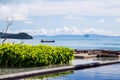 Swimming pool sea view Royalty Free Stock Photo