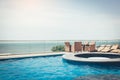 Swimming pool with seaview Royalty Free Stock Photo