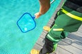 Swimming Pool Manual Hand Skimmer Closeup