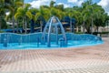 Swimming pool splash pad area Royalty Free Stock Photo
