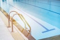 Swimming pool with stair in a building, sport concept Royalty Free Stock Photo