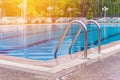 swimming pool with stair at sport center Royalty Free Stock Photo