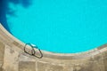 Swimming pool stair top view. Royalty Free Stock Photo