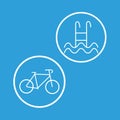 Swimming pool stairs, ladder icon. Bike sign isolated on background. Bicycle simbols. Vector flat design Royalty Free Stock Photo