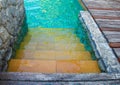 Swimming pool step Royalty Free Stock Photo