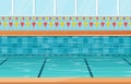 Swimming Pool Summer Holiday Healthy Sport Cartoon Illustration Royalty Free Stock Photo