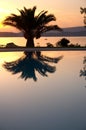 Swimming pool sunset Royalty Free Stock Photo