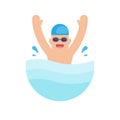 Swimming in the pool, Swimmer concept, vector illustration. Royalty Free Stock Photo