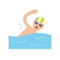 Swimming in the pool, Swimmer concept, vector illustration. Royalty Free Stock Photo