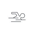 Swimming pool, swimmer, sport thin line icon. Linear vector symbol