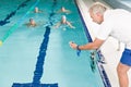 Swimming pool - swimmer training competition