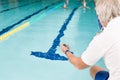 Swimming pool - swimmer training competition Royalty Free Stock Photo