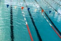 Swimming pool for swimming competitions. Empty Paths of a competitive swimming pool. Active swimming lessons.