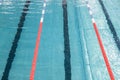 Swimming pool for swimming competitions. Empty Paths of a competitive swimming pool. Active swimming lessons.