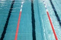 Swimming pool for swimming competitions. Empty Paths of a competitive swimming pool. Active swimming lessons.