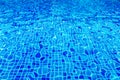 Swimming Pool Texture Background with Blue Ripple Water in Summer