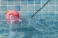 Swimming pool thermometer with octopus head.