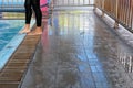 Swimming pool tile floor rough anti-slip