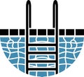 Swimming Pool Tile Ladder Steps Water Pattern Graphic Vector Vacation Relaxation Element Royalty Free Stock Photo