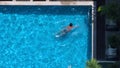 Swimming pool top view angle blue color clear water Royalty Free Stock Photo