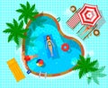 Swimming Pool Top View Composition Royalty Free Stock Photo