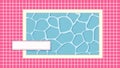 Swimming pool top view cute kawaii lo fi background Royalty Free Stock Photo