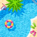 Swimming pool top view for relax vector background