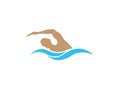 Swimming in the pool Triathlon for logo design