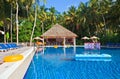 Swimming pool in a tropical hotel Royalty Free Stock Photo