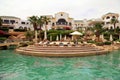 Swimming pool and tropical luxury resort hotel , Sharm el Sheikh Royalty Free Stock Photo